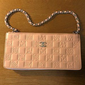Chanel Quilted Charm Icon Wristlet with Chain